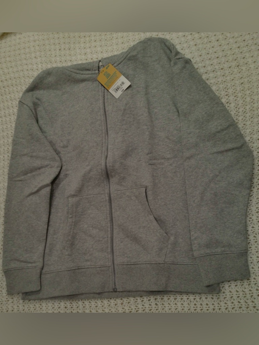Thereabouts Boys Long Sleeve Fleece Zipper Hoodie in lt Heather grey size L.